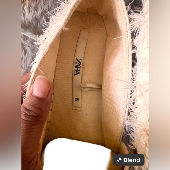 Zara Off White Fabric Espadrille, Size 38 - Picture 2 of 5